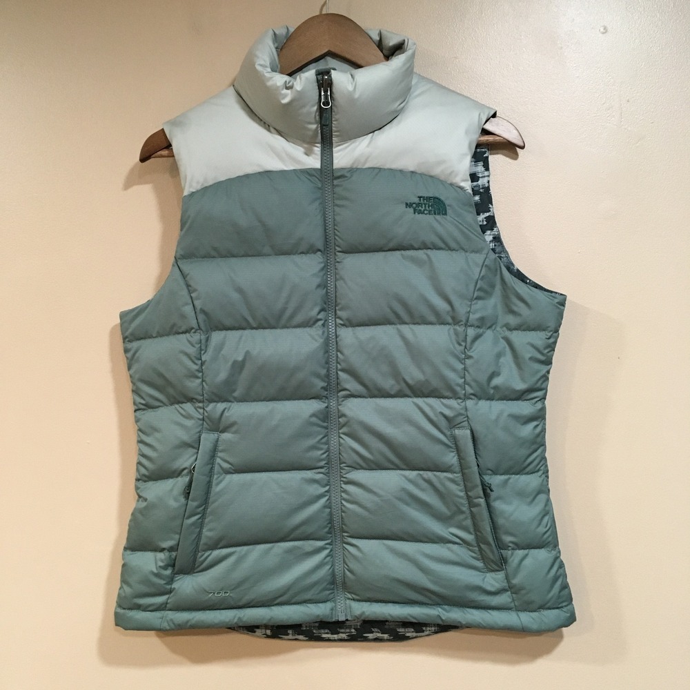 The North Face Nuptse Puffer Vest 700 Down Fill Womens M Green Performance Hike